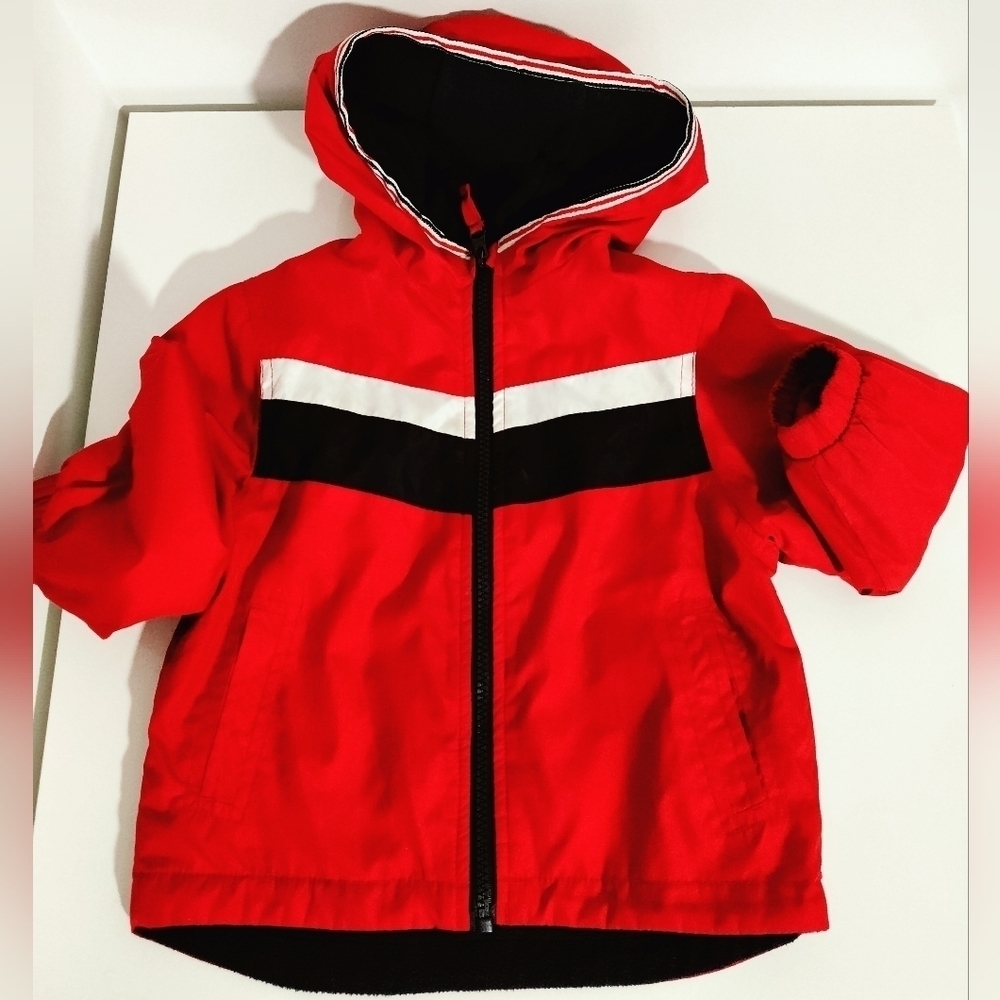 CARTER'S red rain jacket with fleece inner layer for toddler boys 2T